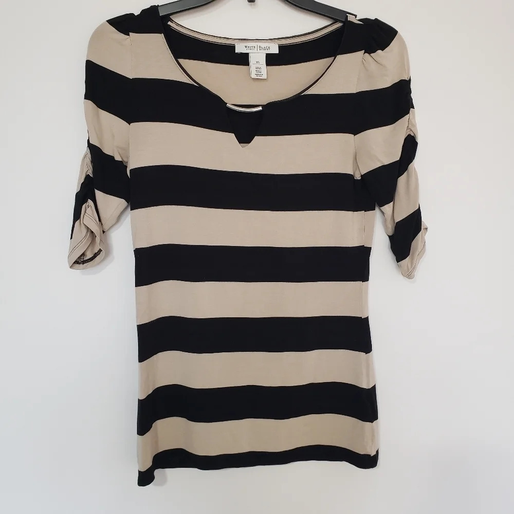 WHBM Striped Hardware Detail Tee